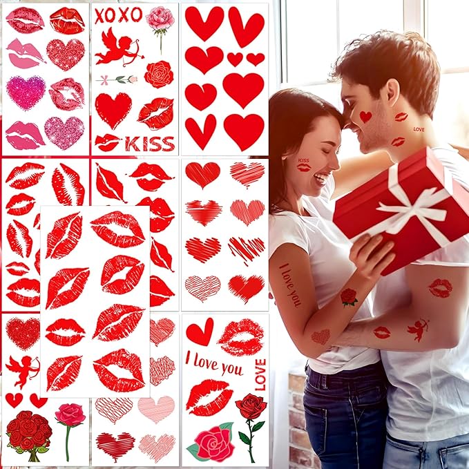OnePearl Sexy Red Lips Temporary Tattoos image for beauty-focused consumers