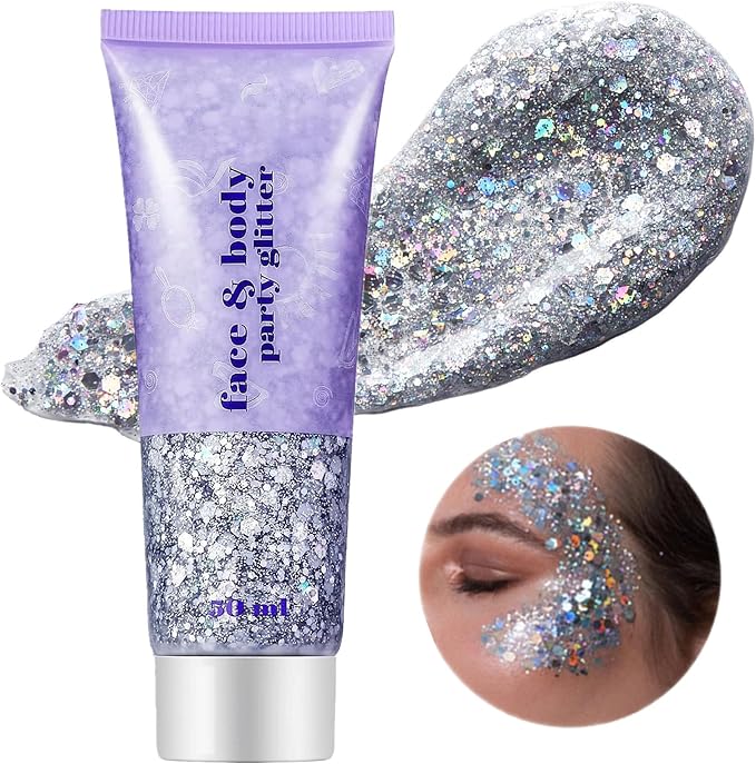 OnePearl silver glitter makeup image for beauty-focused consumers
