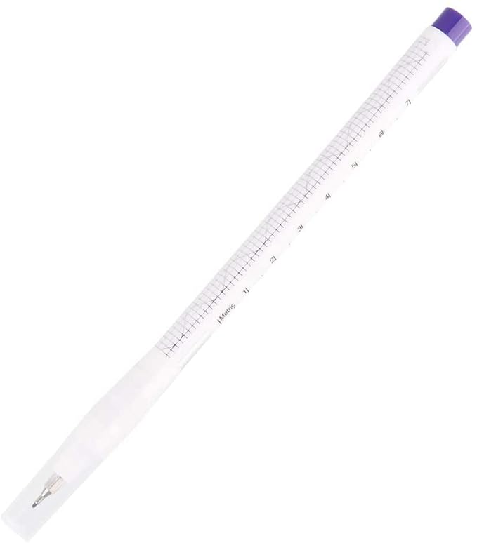 Beauty7 Tattoo Skin Markers Pen Piercing Eyebrow Tattoo Pen Surgical Tip 0.5mm/1mm Body Art Scribe Marking Tool with Ruler (1 Pack)