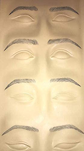 Bundle of Microblading Supplies 12 Piece Waterproof Eyebrow Pencil Set In 5 Colors and 10 Piece Tattoo Practice Skin For Eyebrows: Permanent Makeup Silicone Skin To Practice Brow Micro-Blading