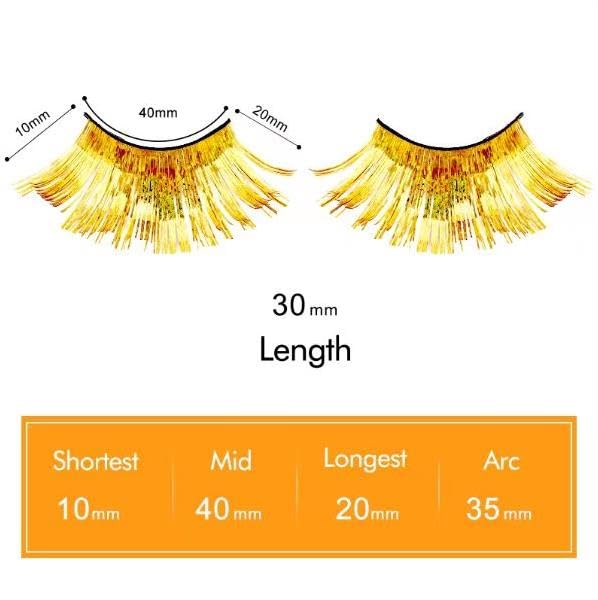 Halloween lashes Gold eyelashes glitter eyelashes golden cosplay eyelashes yellow False Eyelashes Extension for Women Girls P14