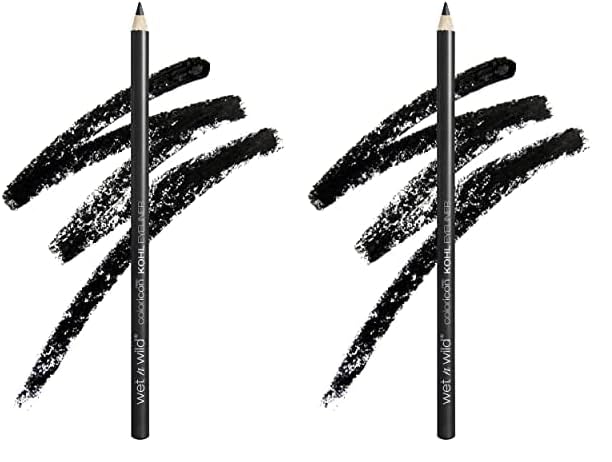 wet n wild Color Icon Kohl Eyeliner Pencil - Rich Hyper-Pigmented Color, Smooth Creamy Application, Long-Wearing Versatility, Matte Finish, Cruelty-Free & Vegan - Baby's Got Black (Pack of 2)