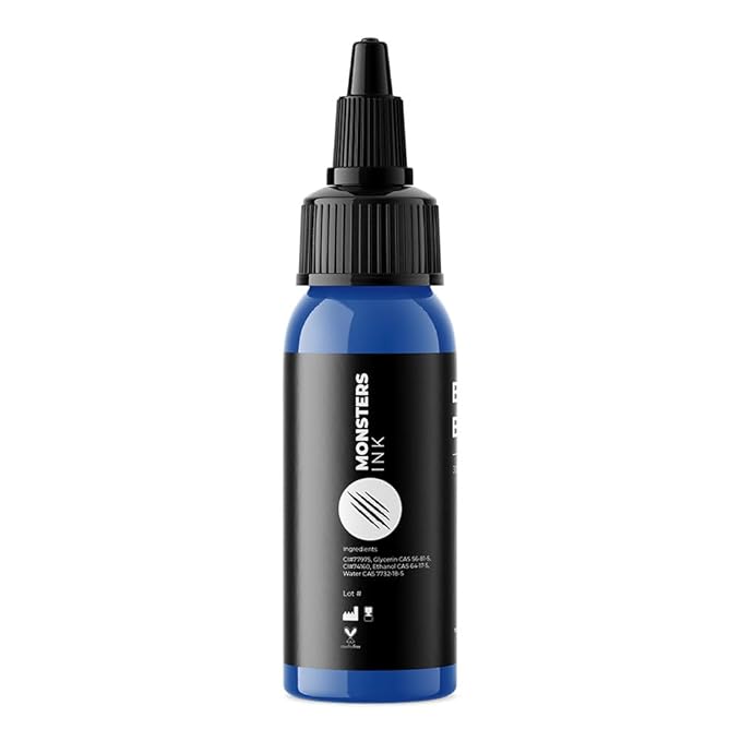 Blue Tattoo Ink by Monsters Ink Tattoo Ink, Banshee Blue 1oz