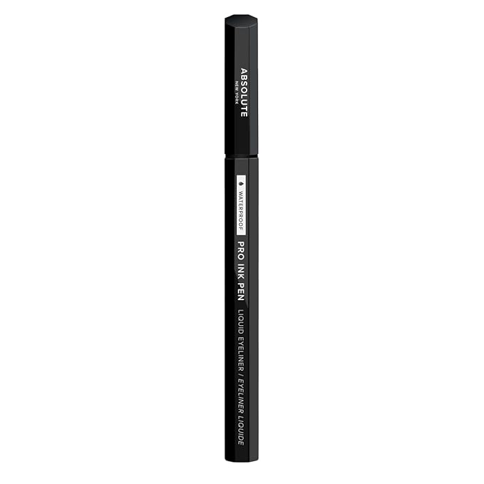 Absolute New York Pro Ink Eyeliner; Rich and Fluid, Effortlessly Glides a Flake, Smudge and Transfer-Resistant Vegan Formula (MEIP02 Black)