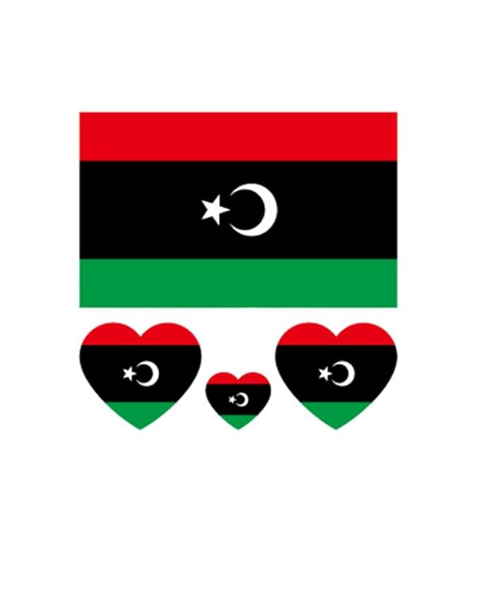 10 Sheets Libya Flag Tattoos Stickers 40 Pcs Waterproof Sweat Sports National Flag Removable Fake Tattoos