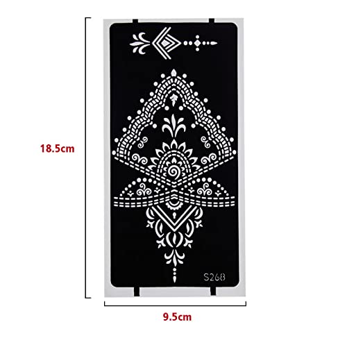 10 Sheets Henna Tattoo Stencil Kit Temporary Tattoo Stencils Arabian Tattoo Stickers for Face Paint Body Art, Reusable Templates 3 Layer Membrane