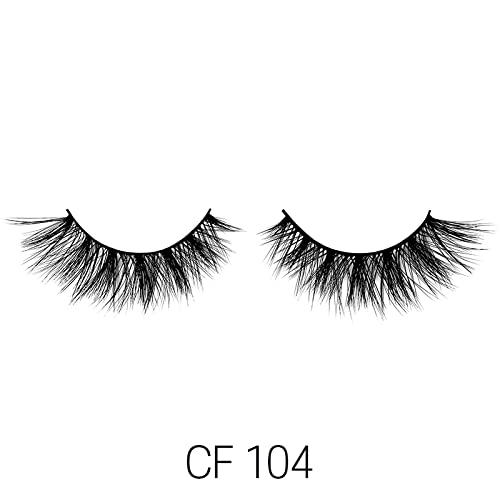 LAFLARE 3D CASHMERE Eyelashes, Natural Look, FRESH, GLAM, WISPY, HOT, Fluffy, Soft, Reusable, Luxurious Handmade Strips False Lashes - 3 PACKS SPECIAL BUNDLE CF (CF104, 3)