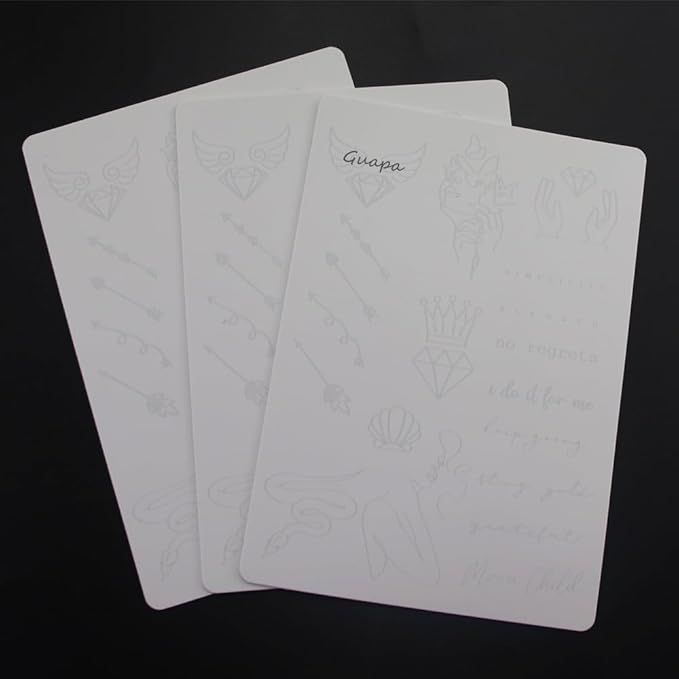2 Pcs Tiny Tattoo Practice Skins, Small Deluxe Mini Silicone Finger Semi Permanent Tattoo Latex Pad for Training (Tiny #1 - White Pad -2PCS)