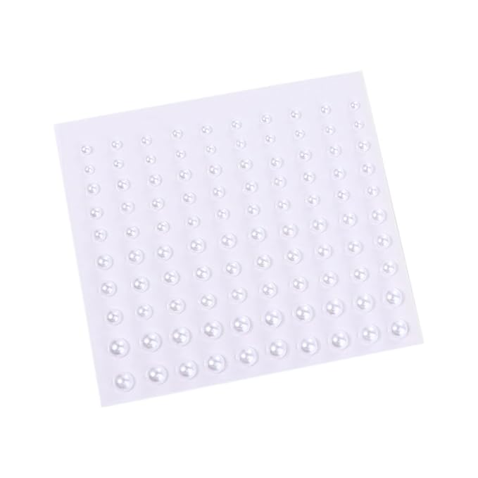 Pokinge 4Pcs Face Makeup Gems Art Decoration,3D Pearls Rhinestone Makeup Self Adhesive Sticker For Face Eyebrow Eye Makeup Nail Art