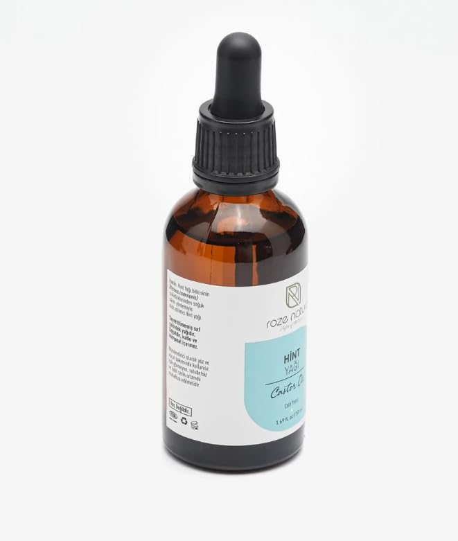 Castor Oil Eyelash & Eyebrow Growth Serum, Promotes Lush Long Eyelashes & Bold Eyebrows, Stimulates Hair Growth, Reduces Hair Loss, Clear