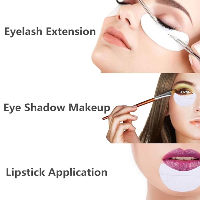 VOWAVO Eyeshadow Shields, 100PCS Eyeliner Stencils Makeup Tape Lash Tape for Eyelash Extensions, Perming, Tinting, Lip Makeup - Lint Free Eyeshadow Tape