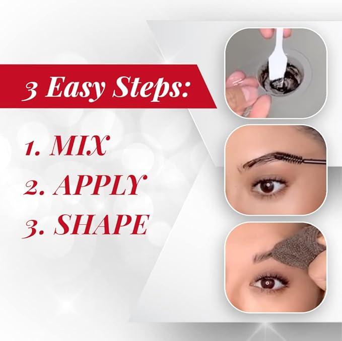 Ardell Brow Tint Kit Dark Brown - Semi-Permanent Eyebrow Dye, Long-Lasting Brow Color with Natural Extracts, Complete Eyebrow Tint Set, 1 Pack