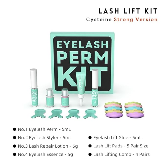 Glimocn Lash Lift Kit Eyelash Curl Cysteine Fast Perm Extension Lamination Setting Lotion Cream Eyelash Serum Gel Glue Rods Pads Tools Salon Eyeliner