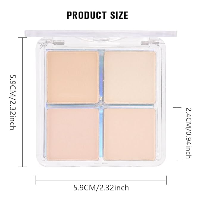 evpct Eyeshadow Quad Palette, Light Nude Pink Beige Ivory Champagne Glitter Shimmer Metallic Matte High Pigment Primer Mini Eye Shadow Palette Makeup for older Women, Smudge Proof Vegan, Bright Nudes