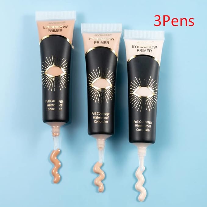 Eyeshadow Primer-3Pens Eye Primer,Makeup Primer Long Lasting Cream Eyeshadow Base,Primer Face Makeup,Full Coverage Waterproof Concealer 3 Colors -0.40 fl oz (IVORY+MEDIUM+WHEAT)…