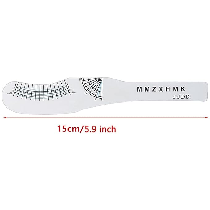 6 Pcs Eyebrow Ruler, Disposable Eyelash Measuring Ruler Eyelash Stencils Ruler Eyelashes Length Curling Degree Ruler Professional Lashes Symmetrical Positioning Extension Styling Tool