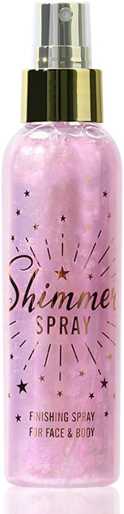 Glitter Spray for Hair, Body & Clothes - Quick-Drying Waterproof Body Shimmer Spray for Stage Makeup, Festivals & Raves - 3.72fl Oz (Purple)