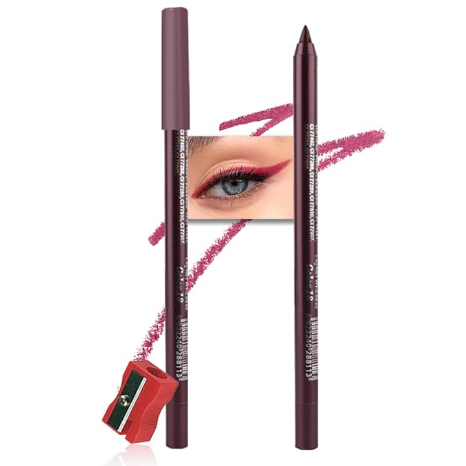 evpct Plum Purple Eyeliner Pencils for Eyes, Plum Purple Colored Eye Liner Pencil Pen Makeup Waterproof Smudge Proof, Colored Gel Waterline Eyeliner Liquid, Face Eye Paint Stick Halloween Makeup 18