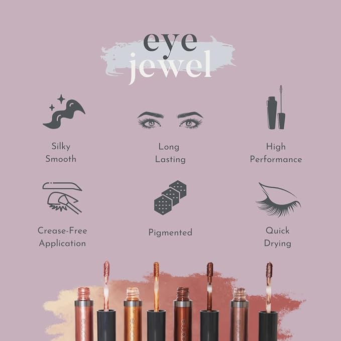 Eye Jewels 24-Hour Eye Shadow Vegan, Cruelty-Free Long-Lasting Cream Eyeshadow, Radiant Finish Eye Makeup for All Skin Tones, Easy-to-Blend, Smudge-Proof, Chocolate Diamond .15 fl oz