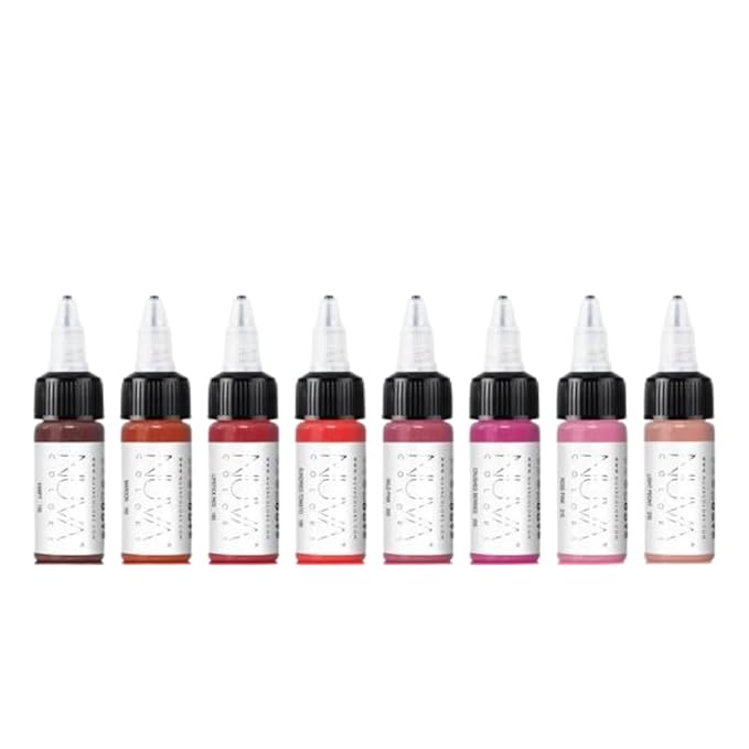 PMU Pigment, Customizable, Cool Undertone for Lip Blushing & More, Vegan, Made in USA (8-Pack)