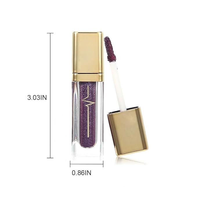 Kilshye Glitter Liquid Eyeshadow Shimmer Eye Shadow Metallic Eyeshadows High Pigment Eyes Shadow Long Lasting Waterproof Eyes Liquid Makeup for Women and Girls Pack of 1 (A- Purple 4)