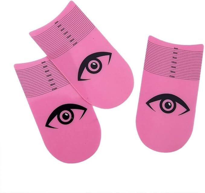 4Pcs Pink Eyelash Ruler, Eyelash Stencils Ruler for Measure Eyelashes LengthEyebrow Lash Measuring Tool Beauty Tools Professional Eyelash Stencils Ruler Symmetry Curling Makeup Eyes