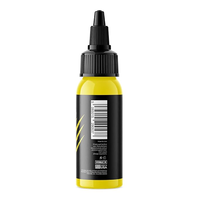 Yellow Tattoo Ink 30ml Monsters Ink Citrus Crawler Canary Yellow Tattoo Ink Yellow Coloured Ink (Citrus Crawler, 1oz)