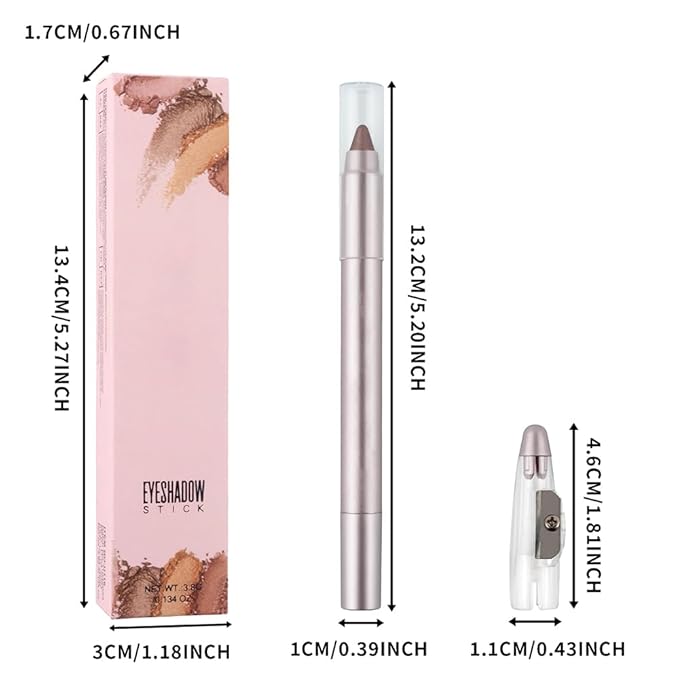 3Pcs Cream Eyeshadow Sticks Sets,Bronze Champagne Taupe Shimmer Matte Pencil Eyeshadow Applicator Stick,Cream Eye Shadow Brightener Stick,Eye Makeup Palette Long Lasting Naturing-Looking