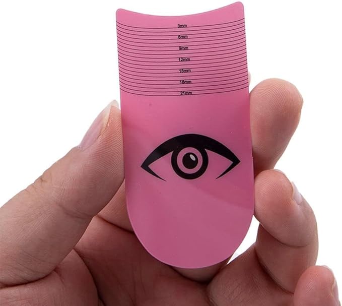 4Pcs Pink Eyelash Ruler, Eyelash Stencils Ruler for Measure Eyelashes LengthEyebrow Lash Measuring Tool Beauty Tools Professional Eyelash Stencils Ruler Symmetry Curling Makeup Eyes