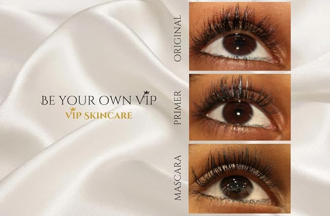 2-in-1 Nourishing Lash Primer & High Definition Black Mascara | Double-Ended Wand with Volumizing Brush | Water Resistant | Sensitive Eyes | Made in USA | 0.42 oz/14.8 mL