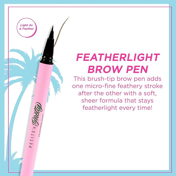 Petite 'n Pretty Best in Brow Makeup Kit - Featherlight Clear Mascara & Brow Gel, Eyebrow Pencil & Makeup Bag for Kids, Tweens and Teens - Natural, Clean, Non-toxic - Made in USA (Light)