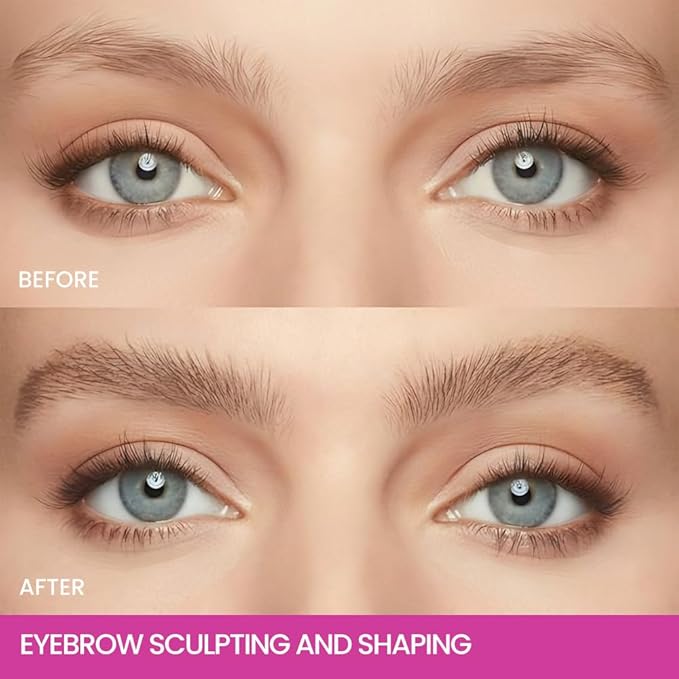 Tinted Thickening Mascara Brow, Shaping Makeup Gel,Waterproof, Transfer-proof, Brush to Fill in Eyebrows and Cover Gray Hairs - Cruelty Free (B-2Pcs 02 Gray Brown, B)