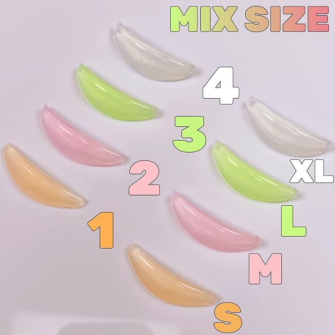 Lash Lift Rodss,DIY Eyelash Lift Pads,Silicone Eyealsh Perm Rods,Lash Lifting at Home 8 Pcs Eyelash Curler Pads 4 Sizes Reusable Soft Silicone Shields (New L curl Lift Pads)