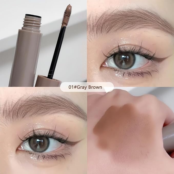 Tinted Eyebrow Mascara, Brow makeup, Comb & Sculpt Eyebrows, Waterproof, Longwear, Eyebrow tint brush, 01#Gray Brow