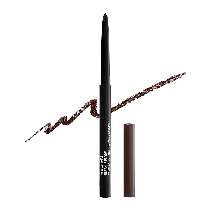wet n wild Mega Last Breakup Proof Retractable Eyeliner - Waterproof 16-Hour Long-Lasting Wear, Cruelty-Free & Vegan - Dark Brown