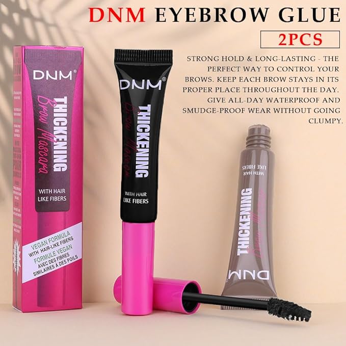 Tinted Thickening Brow Mascara,Brow Fast Sculpt,Waterproof, Transfer-proof, Brush to Fill in Eyebrows and Cover Gray Hairs - Cruelty Free (2pcs 01 Taupe &08 Black)