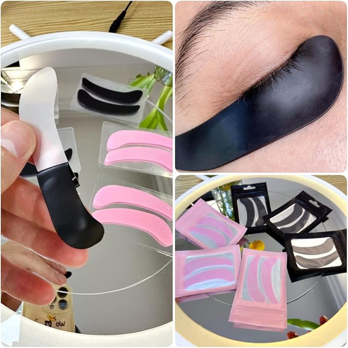 12 Piece Reusable Eye Pad Under Eye Patches Silicone Lash Lift Cover Eyelash Extension Patch Lower Lash Isolation Pads for Sensitive Skin During Eyelash Perm Lamination