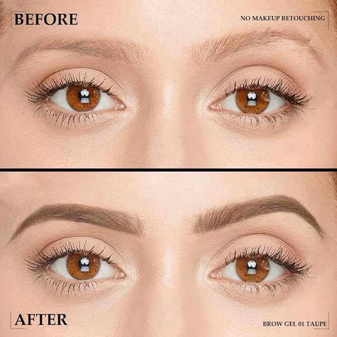 Tinted Thickening Brow Mascara,Brow Fast Sculpt,Waterproof, Transfer-proof, Brush to Fill in Eyebrows and Cover Gray Hairs - Cruelty Free - Light Medium Brown (2pcs 01 Taupe)