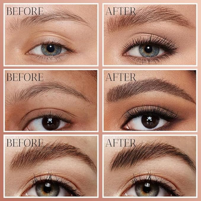 2 Pcs Microblading Eyebrow Pencil,Eyebrow Pen with an Upgrade Micro-Fork Tip Applicator, Waterproof Long-Lasting Microblading Brow Pen, Brow Pencil for Natural Looking Brows,Light & Dark Brown