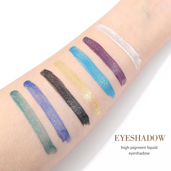 Kilshye Glitter Liquid Eyeshadow Shimmer Eye Shadow Metallic Eyeshadows High Pigment Eyes Shadow Long Lasting Waterproof Eyes Liquid Makeup for Women and Girls Pack of 1 (C- Green 18)