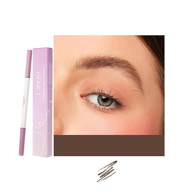 A Set of Quality Eyeliner Eyebrow pencil and Eyelash Mascara, Long-lasting Makeup Waterproof Flawless Cosmetic (BROWN Eyebrow pencil, one size)