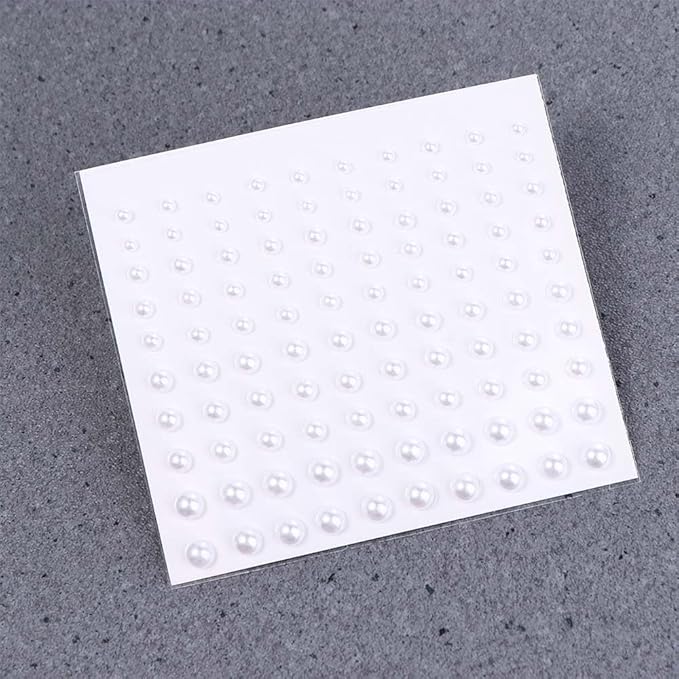 Pokinge 4Pcs Face Makeup Gems Art Decoration,3D Pearls Rhinestone Makeup Self Adhesive Sticker For Face Eyebrow Eye Makeup Nail Art
