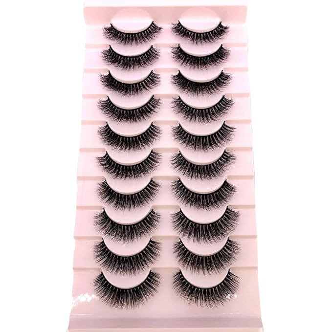 HBZGTLAD Soft Mink Eyelashes 3D Curl Winged End Eye Elongated Fake Lashes Thick Handmade Natural False Eyelash Messy Cross Lash Wholesale (FT-01)