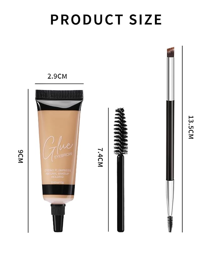 Waterproof Eyebrow Gel Black, Sweat-Proof Longwear Strong Hold Tinted Brow Gel, Vegan, Cruelty-Free, Brow Glue Mascara for Eyebrows with Eyebrow Brush, Sculpting Eye Brows Filler Makeup for Women-05