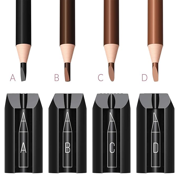 Microblading Supplies 12-PC Waterproof Eyebrow Pencil and 4-in-1 Duckbill-Shape Eyebrow Pencil Sharpener Bundle with Blade For Marking, Filling And Outlining, And Permanent Makeup