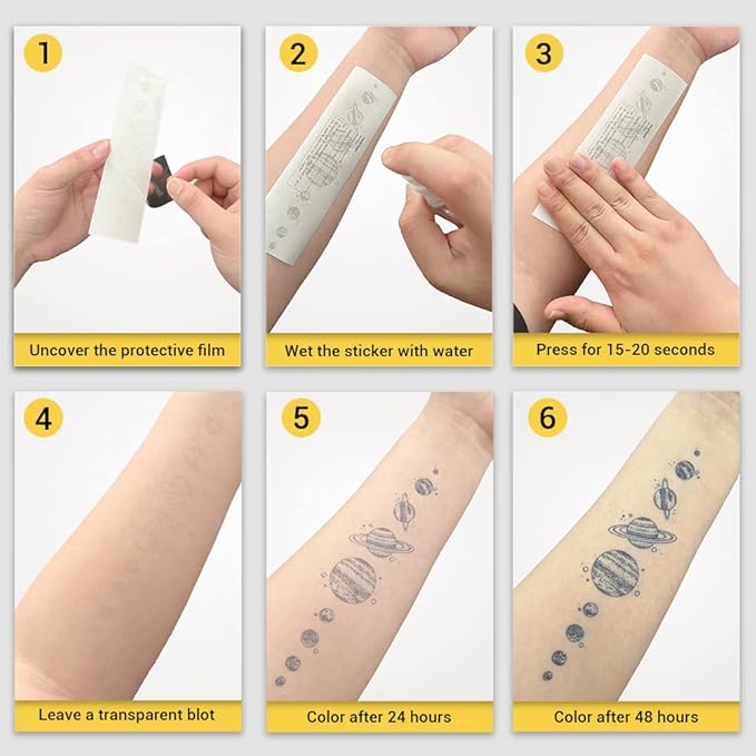Tattoo Tech, 2 Sheets Extra-Large Semi Permanent Tattoo, Adult Art Design Temporary Tattoos, Lasts 1-2 Weeks, Waterproof, Realistic Look, No Adhesive, No Reflection (Flower Design)