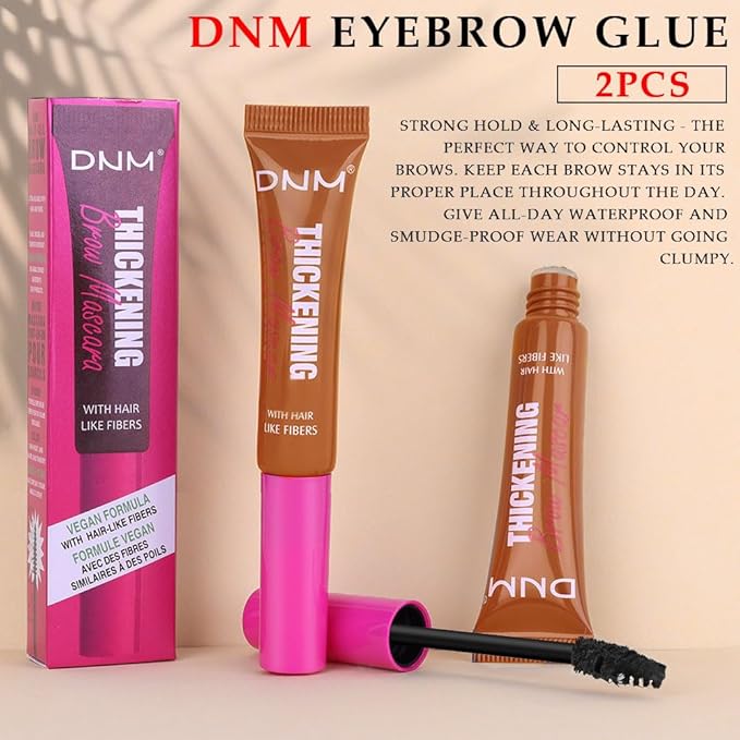 Tinted Thickening Brow Mascara,Brow Fast Sculpt,Waterproof, Transfer-proof, Brush to Fill in Eyebrows and Cover Gray Hairs - Cruelty Free - Light Medium Brown (2pcs 03 Auburn)