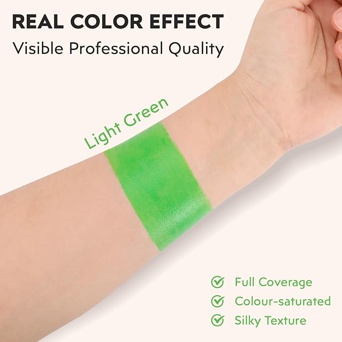 Light Green Face Paint, Cream-based Body Paint Stick【Larger Capacity】【High Pigment】【Long Lasting】Professional Paint Makeup Product For Halloween/Masquerade/Cosplay/Movie Makeup, 1.06 Oz/30g