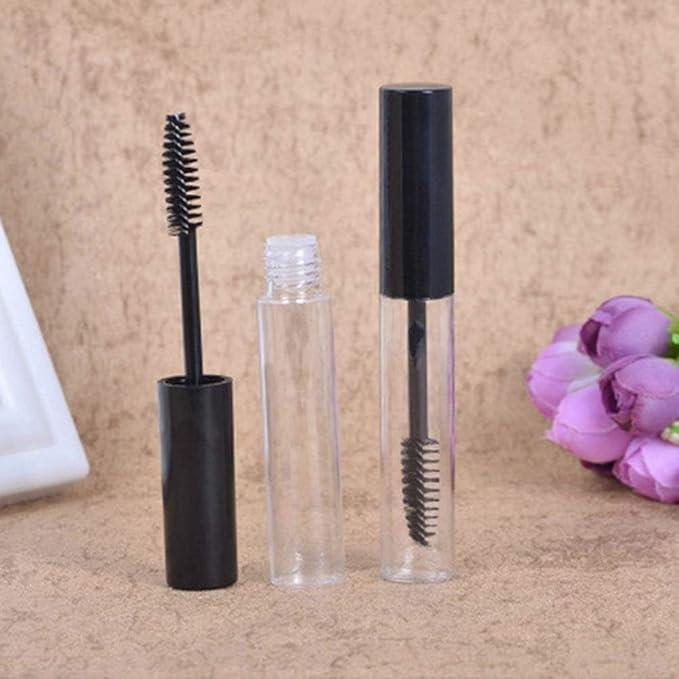 Black Portable Empty Mascara Tube, Eyelash Cream Container Bottle Transparent Plastic Tube Vials Makeup Cosmetics Tool Beauty and Personal Care (5ml)