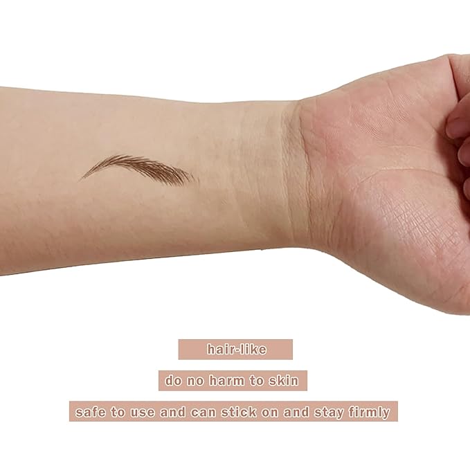 Brown Eyebrow Tattoo 66 Pairs (High Arched Eyebrows), Hair-Like Popular Fake Eyebrows Waterproof Lasting 4D Realistic Makeup Tattoo Arch Style,Eyebrow Transfer Stickers for Women Girls